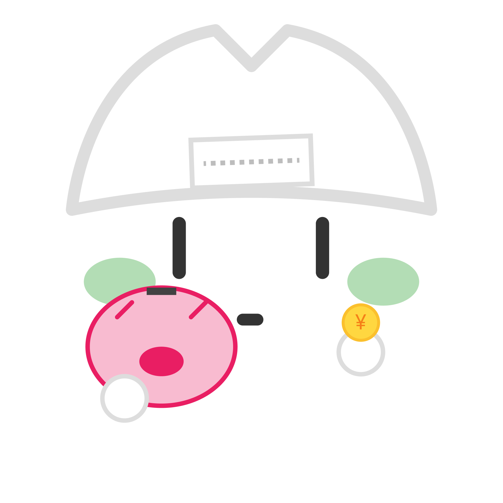 貯金箱を持つわかまる